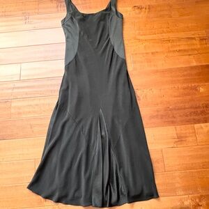 ANN KLEIN 100% Silk Evening Maxi Gown Womens 10 Halter Black